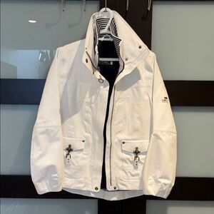White Hooded Zip Jacket